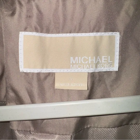 Michael Kors Women's Quilted Anorak Jacket Tan Hooded Zip Front Coat Size M - Picture 11 of 15